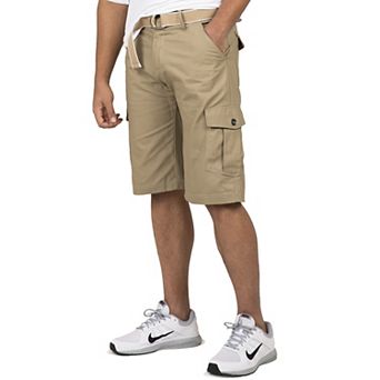 Vibes Men's Cotton Canvas Cargo Shorts with Matching Belt 13" Length