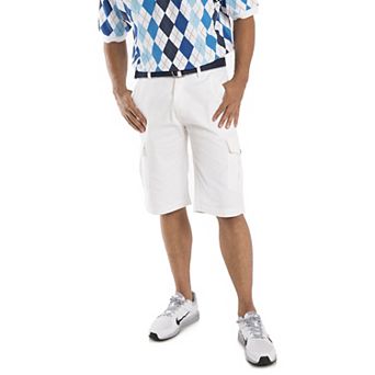 Vibes Men's Cotton Canvas Cargo Shorts with Matching Belt 13" Length