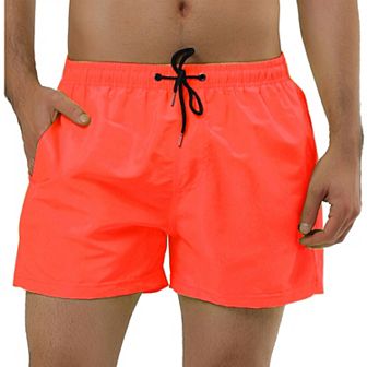 Men's Shorts Drawstring Waist Board Shorts Mesh Lining Swimwear