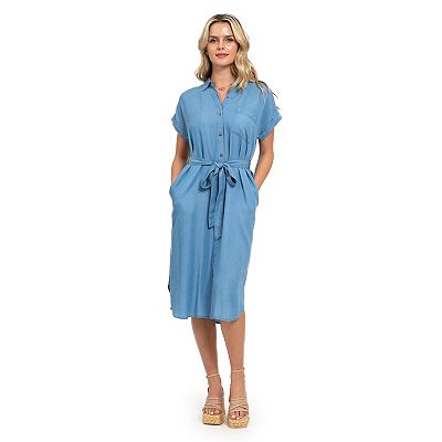 August Sky Women s Collared Button Down Dress