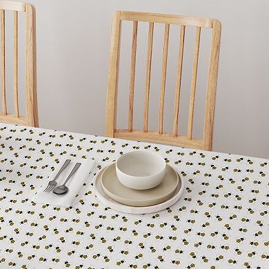 Round Tablecloth, 100% Cotton, 60 Round", Bumble Bees Flying