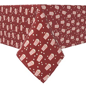 Square Tablecloth, 100% Cotton, 60x60", Movie Snack