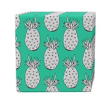 Napkin Set of 4, 100% Cotton, 20x20", Neon Pineapples