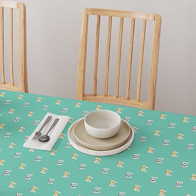 Square Tablecloth, 100% Cotton, 60x60", Cow Pixel Art