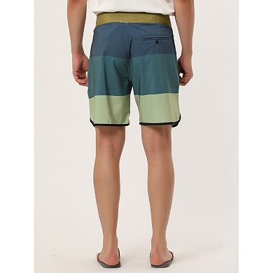 Men's Shorts Striped Beach Shorts Color Block Board Surfing Shorts