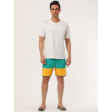 Men's Shorts Striped Beach Shorts Color Block Board Surfing Shorts