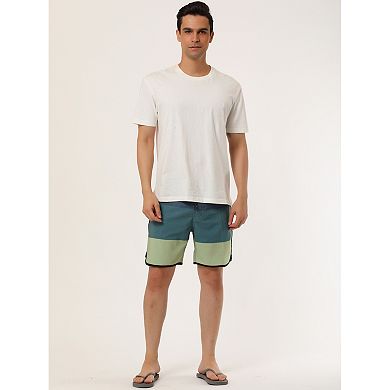 Men's Shorts Striped Beach Shorts Color Block Board Surfing Shorts