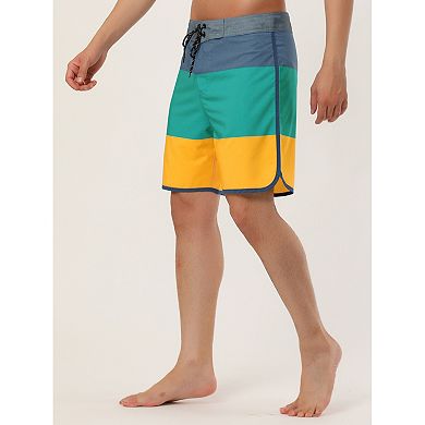 Men's Shorts Striped Beach Shorts Color Block Board Surfing Shorts
