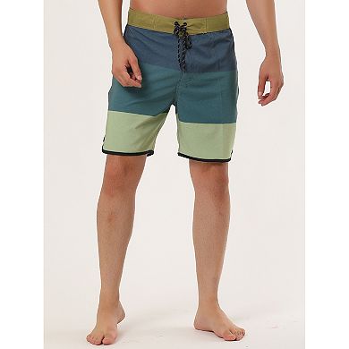 Men's Shorts Striped Beach Shorts Color Block Board Surfing Shorts