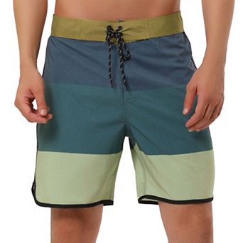 Men's Shorts Striped Beach Shorts Color Block Board Surfing Shorts