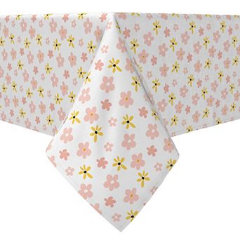 Rectangular Tablecloth, 100% Cotton, 60x120", Cartoon Graphic Flowers