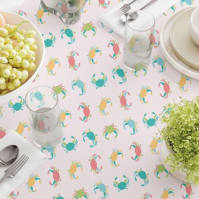 Round Tablecloth, 100% Cotton, 60 Round", Colorful Crabs