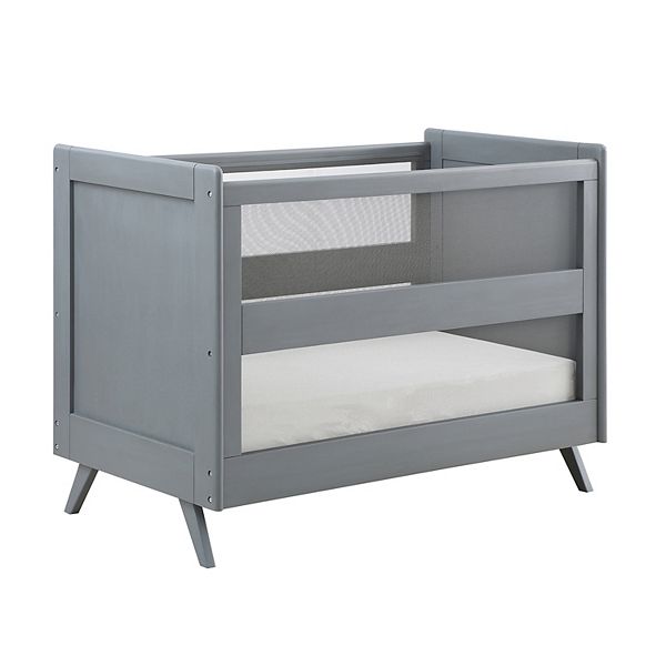 BreathableBaby Breathable Mesh 3-in-1 Convertible Crib - Gray