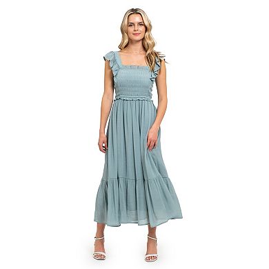 August Sky Women's Smocked Bodice Midi Dress