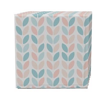 Napkin Set of 4, 100% Cotton, 20x20", Pastel Geometric