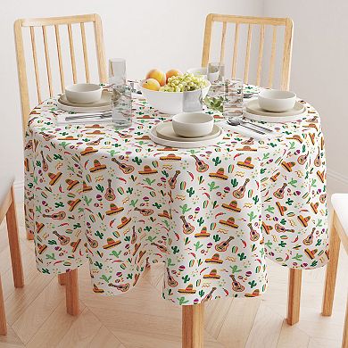Round Tablecloth, 100% Cotton, 60 Round", Cinco De Mayo Celebration