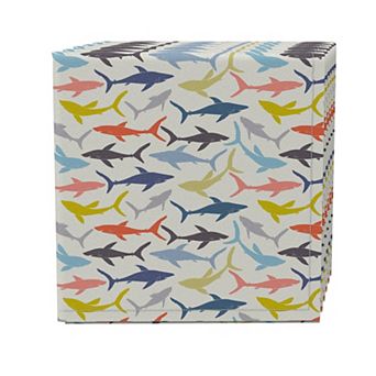 Napkin Set of 4, 100% Cotton, 20x20", Shark Waters