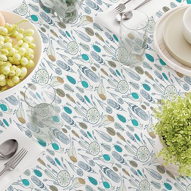 Square Tablecloth, 100% Cotton, 60x60", Birds and Dream Catchers