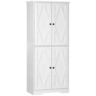 HOMCOM 71" Farmhouse Tall Kitchen Pantry Storage Cabinet, Kitchen Shelf
