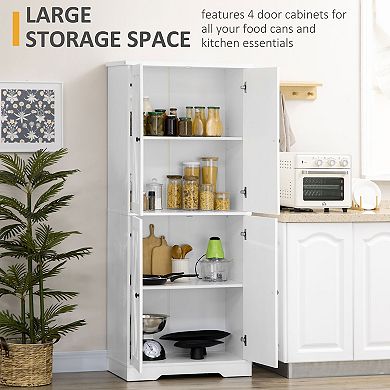 HOMCOM 71" Farmhouse Tall Kitchen Pantry Storage Cabinet, Kitchen Shelf