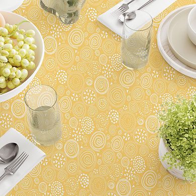 Square Tablecloth, 100% Cotton, 60x60", Bright Patterns in Circles