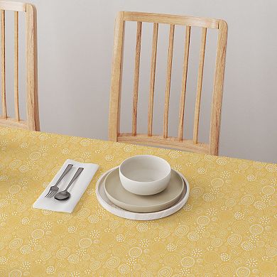 Square Tablecloth, 100% Cotton, 60x60", Bright Patterns in Circles