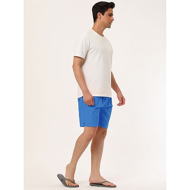 Men's Shorts Solid Beach Shorts Drawstring Surfing Mesh Lining Board Shorts