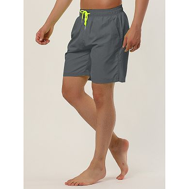 Men's Shorts Solid Beach Shorts Drawstring Surfing Mesh Lining Board Shorts