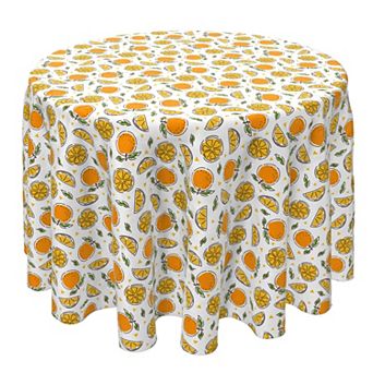 Round Tablecloth, 100% Cotton, 60 Round", Juicy Tangerines