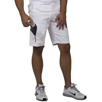 Vibes Men's Metal Zipper Cargo Pocket 11" Length Twill Shorts