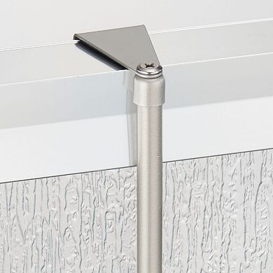 mDesign Stainless Steel 2-Tier Bath/Shower Over Door Caddy with Hooks - Bronze