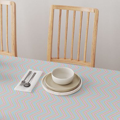 Square Tablecloth, 100% Cotton, 60x60", Easter Chevron