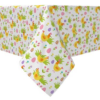 Rectangular Tablecloth, 100% Cotton, 60x84", Cute Springtime Easter