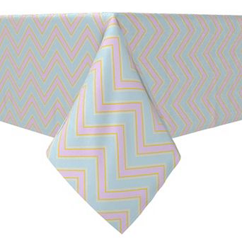 Rectangular Tablecloth, 100% Cotton, 60x104", Easter Chevron