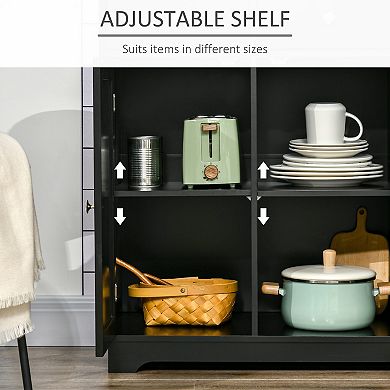 HOMCOM Buffet Cabinet, Coffee Bar Cabinet with 3 Drawers,