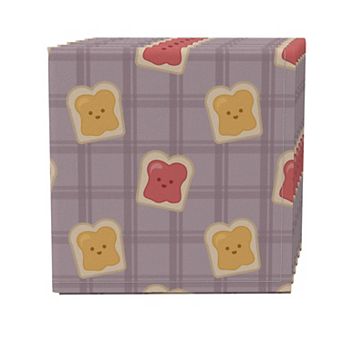 Napkin Set of 4, 100% Cotton, 20x20", Honey and Jam Toast