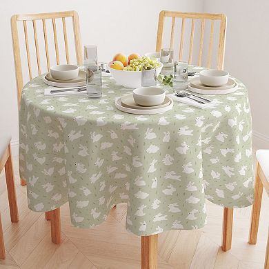 Round Tablecloth, 100% Cotton, 60 Round", Bunnies in the Grass