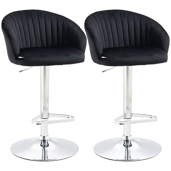 Adjustable Bar Stools Set of 2, Modern Counter Height Barstools