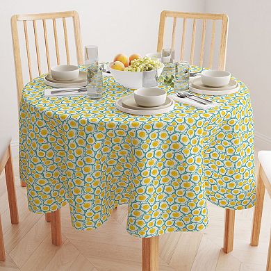 Round Tablecloth, 100% Cotton, 60 Round", Brunch Time Eggs