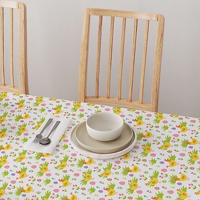 Round Tablecloth, 100% Cotton, 60 Round", Cute Springtime Easter