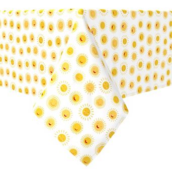 Rectangular Tablecloth, 100% Cotton, 60x84", Cartoon Sun Drawings