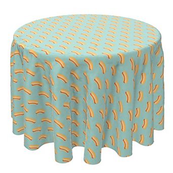 Round Tablecloth, 100% Cotton, 60 Round", Hotdog Design