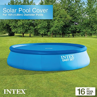 Intex 28014E 16 Foot Solar Cover for Above Ground Outdoor Swimming Pools, Blue