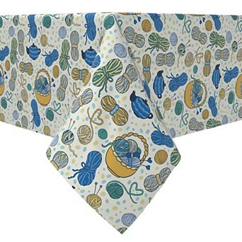 Rectangular Tablecloth, 100% Cotton, 60x120", Love to Knit