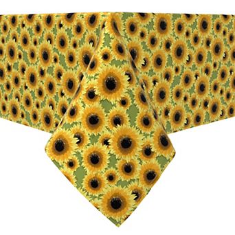 Rectangular Tablecloth, 100% Cotton, 60x84", Sunflower Bunch