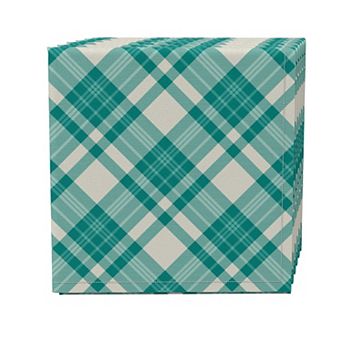 Napkin Set of 4, 100% Cotton, 20x20", Plaid 11