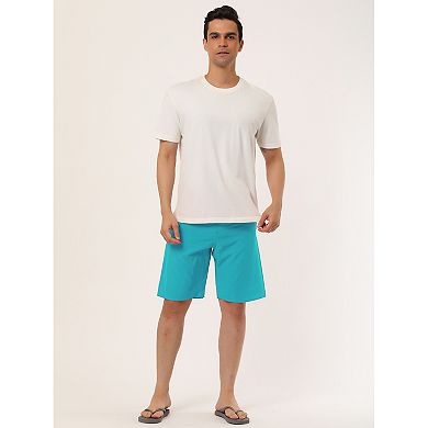 Men's Shorts Drawstring Swim Shorts Elastic Waist Board Shorts