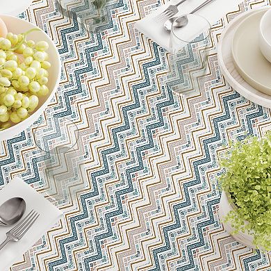 Square Tablecloth, 100% Cotton, 60x60", Boho Chevron