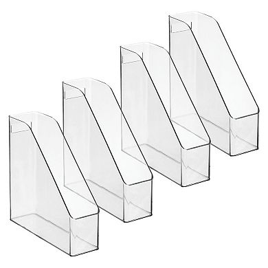 mDesign Plastic File Folder Bin, Office Desktop Organizer, 4 Pack