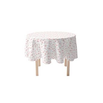 Round Tablecloth, 100% Cotton, 60 Round", Blooming Cherry Blossom